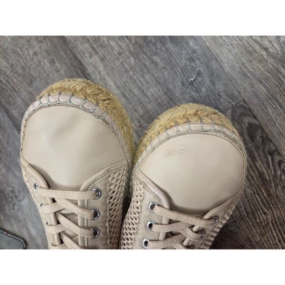 Marc Fisher LTD Macey Perforated Sneaker Beige Tan Shoes Size 10 - Picture 9 of 10